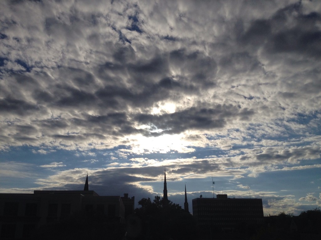 Skies over downtown Charles, SC, 10/16/14 by congaree