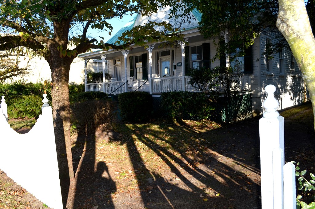 My shadow and an old house, Summerville, SC by congaree