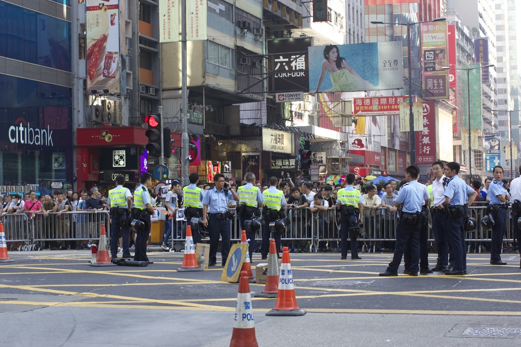 Protestors remained in the streets of Mong Kok on Monday. by seattle