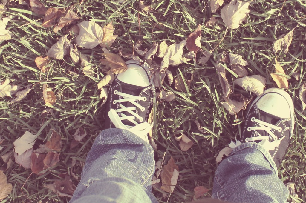 feet in leaves by edie
