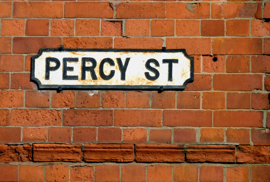 Old Style Street Sign - Percy Street by phil_howcroft