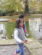 22nd Oct 2014 - Jak and Lana feeding the ducks.