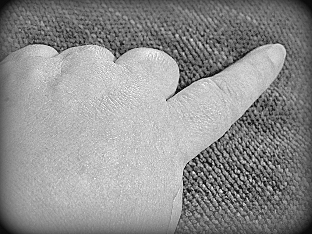 Old hand and index finger by homeschoolmom