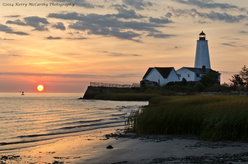 Sunrise at Lynde Light in Old Saybrook by mccarth1