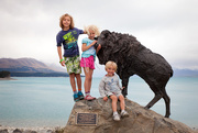 27th Oct 2014 - Lake Pukaki, the kids and a Tahr