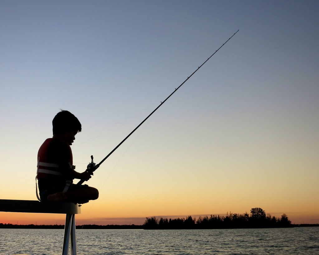Fishing at sunset by eudora
