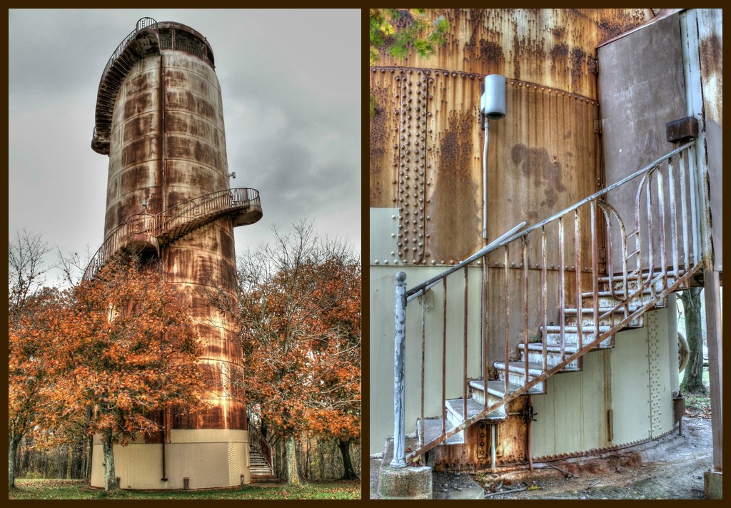 Vintage water tower by mittens