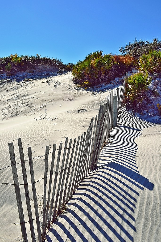 Sand dune, fence and shadows by soboy5