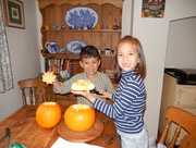 29th Oct 2014 - Jak and Lana carving pumpkins for Halloween. 