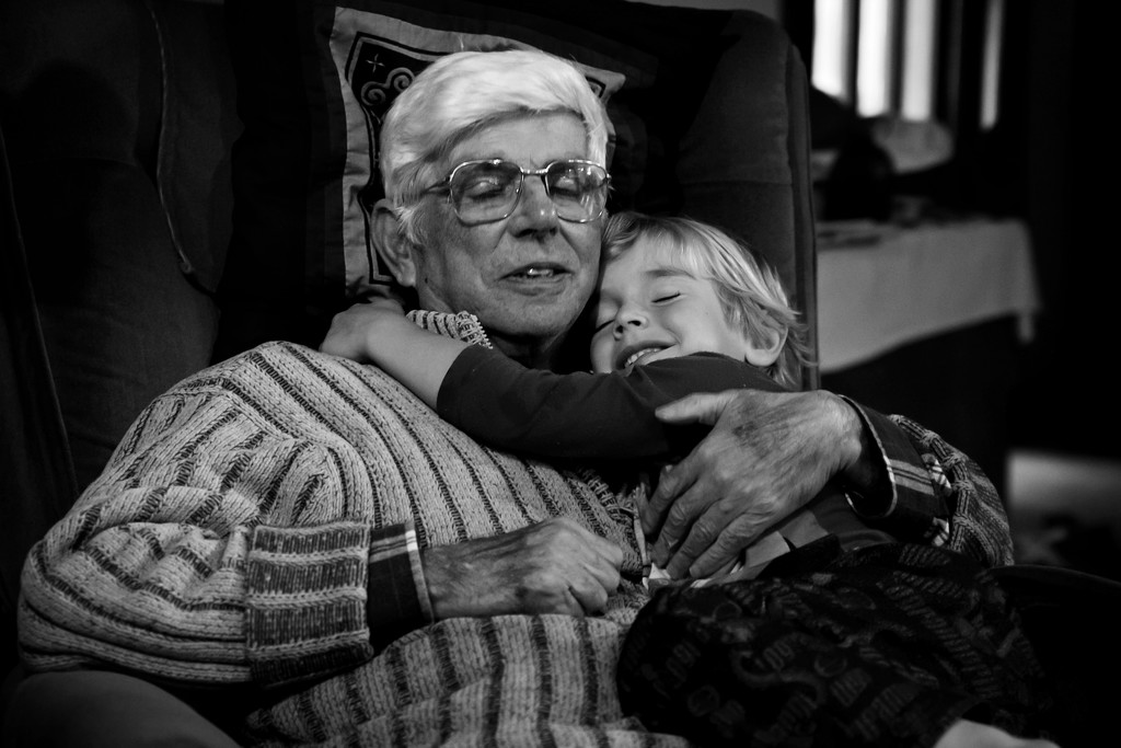Cuddles with Grandad by kiwichick