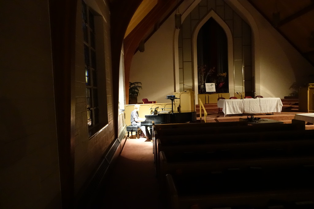 Playing Piano in a Dark Church by rminer