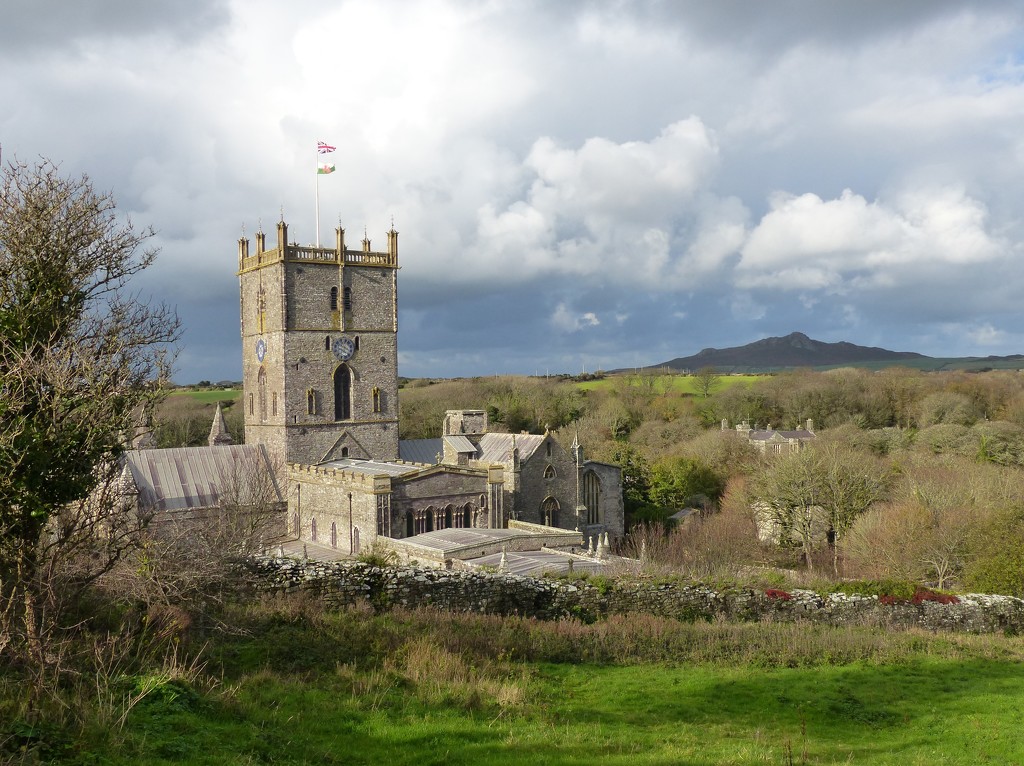  St David's Cathedral and Carn Llidi by susiemc