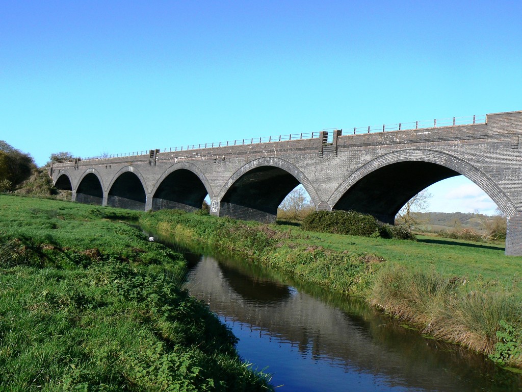 Railway viaduct over North Moor, Langport by julienne1