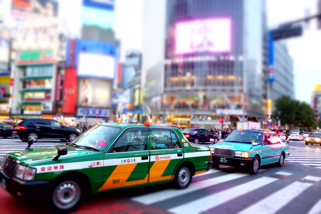 Taxis in Tokyo by cocobella