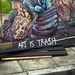 Art is Trash, literally street art by padlock