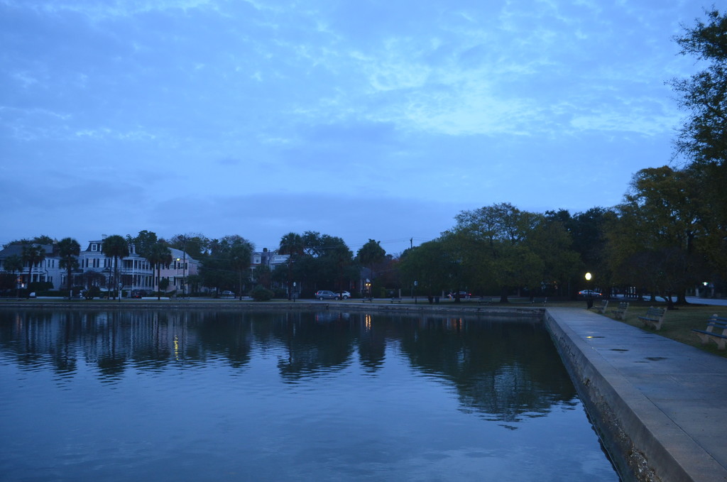 Colonial Lake at twilight, Charleston, SC by congaree