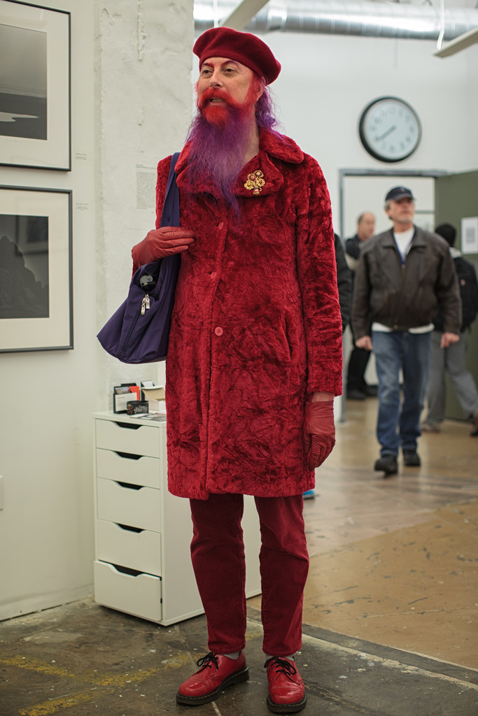 The Man In Red Visited Our Gallery Last Night  During First Thursday Art Walk. by seattle
