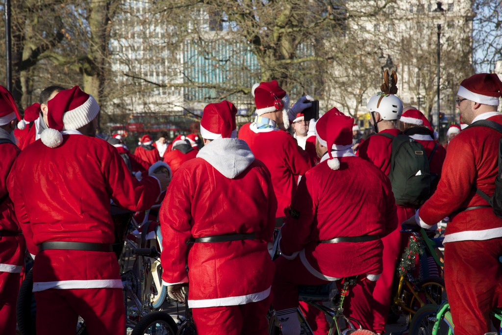 Santa Ride for Charity by padlock