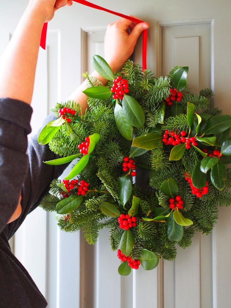 Hanging the wreath by happypat