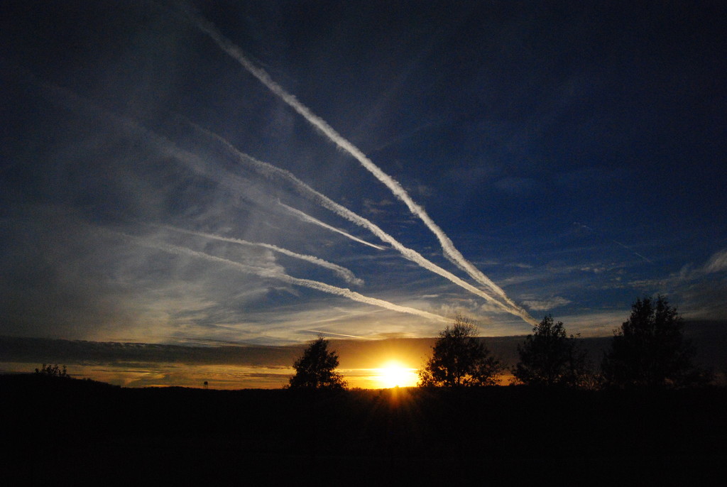 Sky Writing at Sunset by genealogygenie