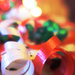 Curled Christmas Ribbon with bokeh by april16