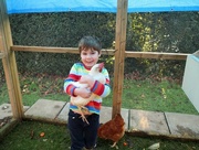 4th Jan 2015 - Edward holding a Chicken.