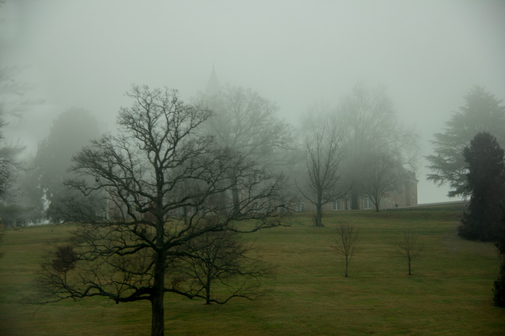 School for the Deaf in the mist by randystreat