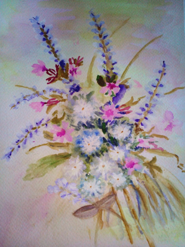Completed wild flower watercolour by jennymdennis