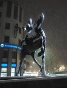 27th Dec 2014 - Rudolf and his mighty horse in the first big snow
