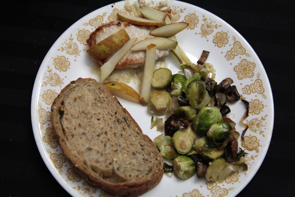 Pork Chops & Brussels Sprouts by steelcityfox