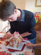 24th Dec 2014 - Gingerbread house decorating.