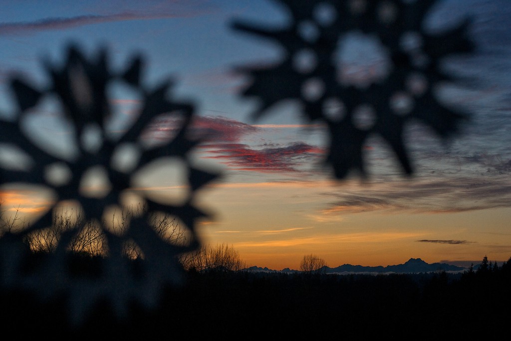 Sunset Through Snowflakes by tina_mac