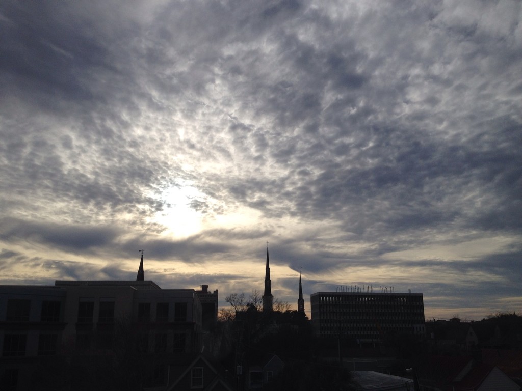 Skies over downtown Charleston, SC this week. by congaree