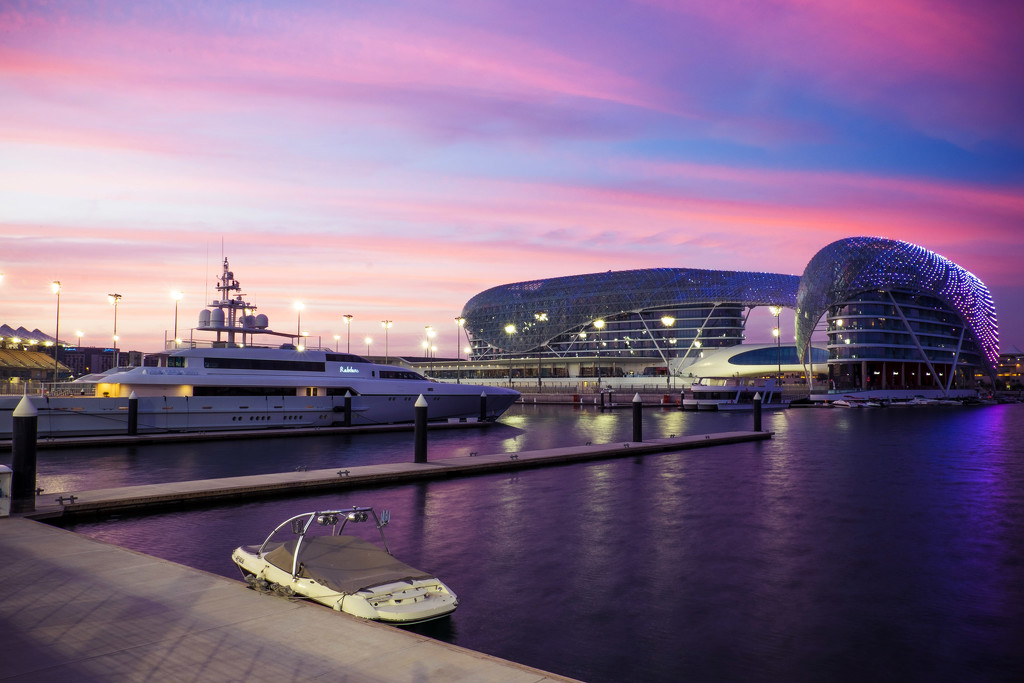 Day 013, Year 3 - Dusk Over The Yas Marina by stevecameras