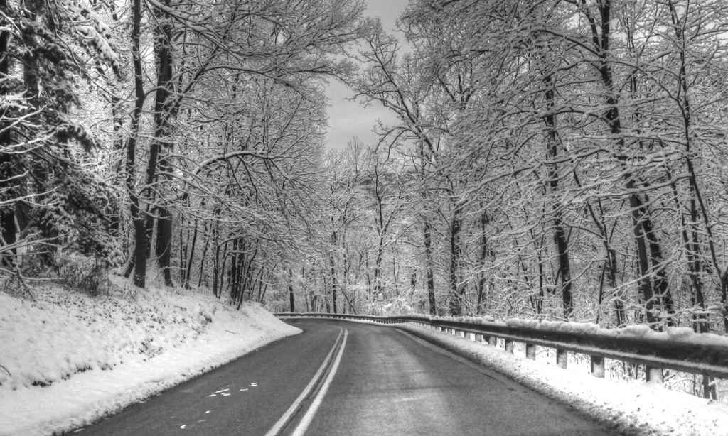 Winter road by mittens