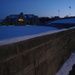 View of Alumni Center across Snow-covered Memorial Stadium by mcsiegle