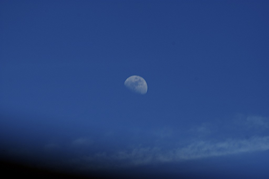 Daytime moon outside my office by thewatersphotos