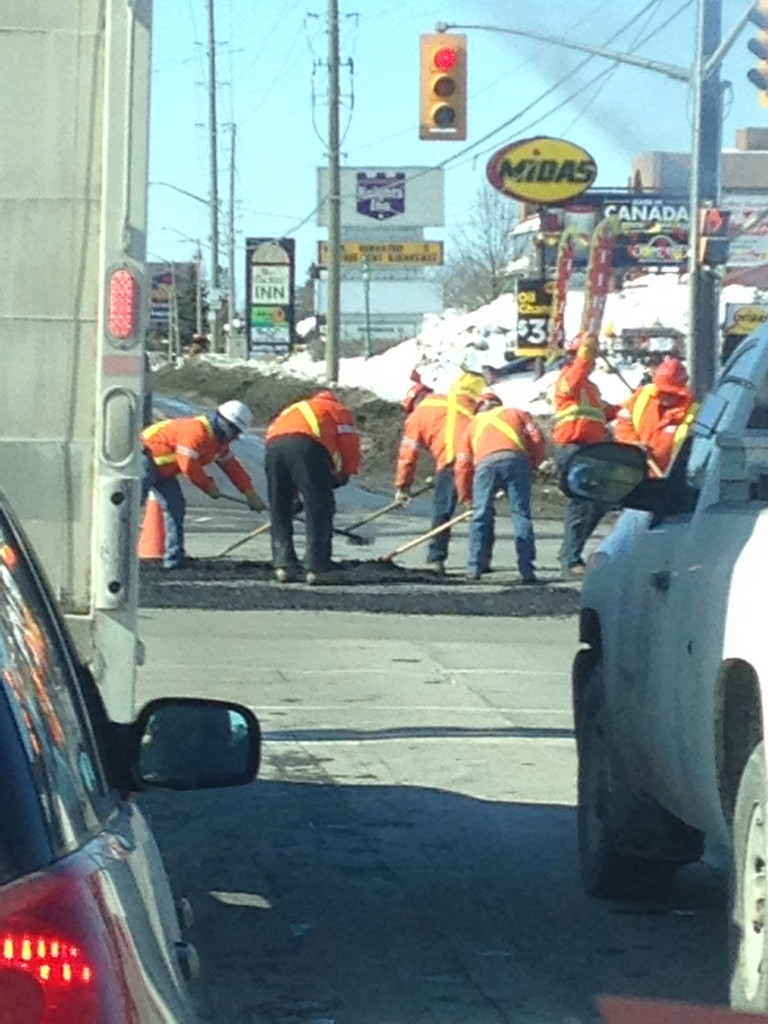 1 Pothole = 9 Men by frantackaberry