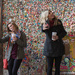 Selfies In Front Of The Alibi Room At The Gum Wall by seattle