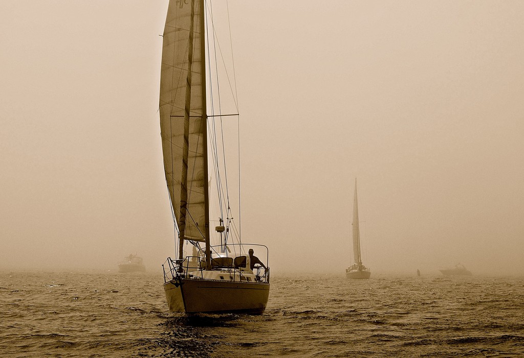 Boats in the Mist by redy4et