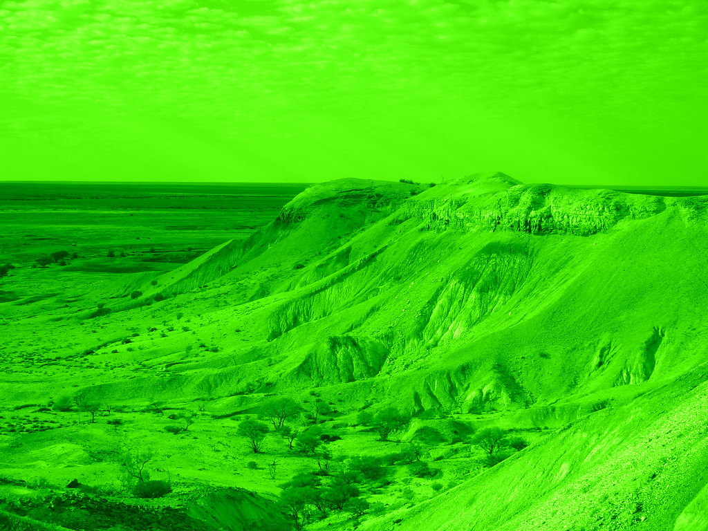 Lake Mungo in green by marguerita