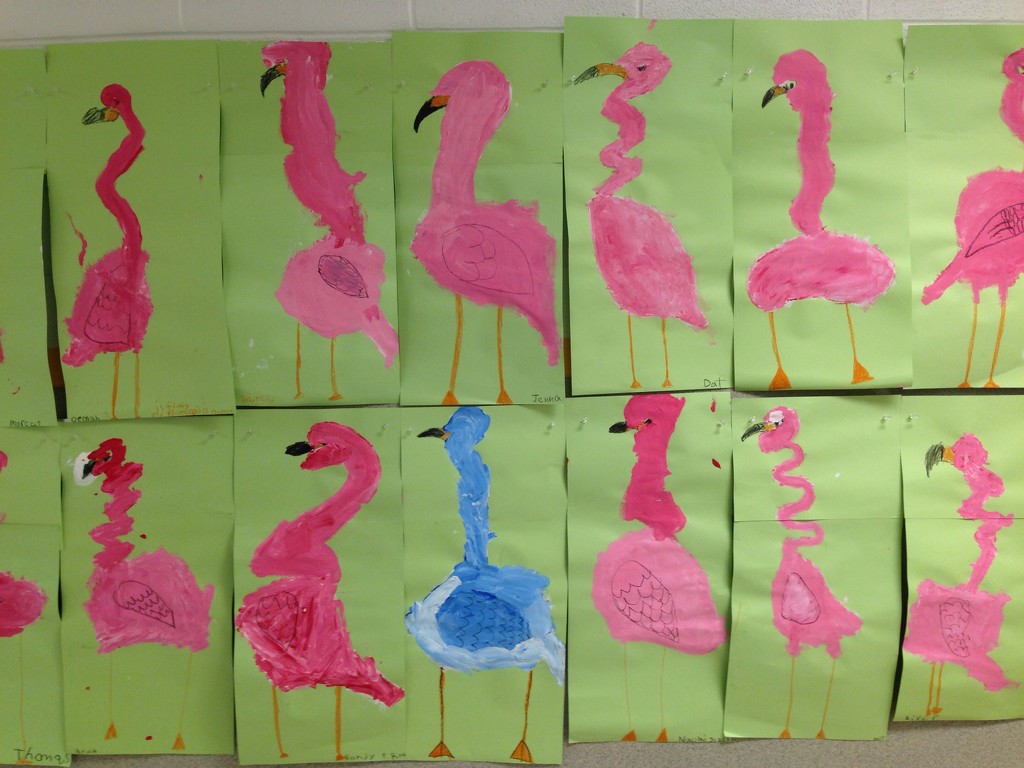 flock of flamingoes by wiesnerbeth