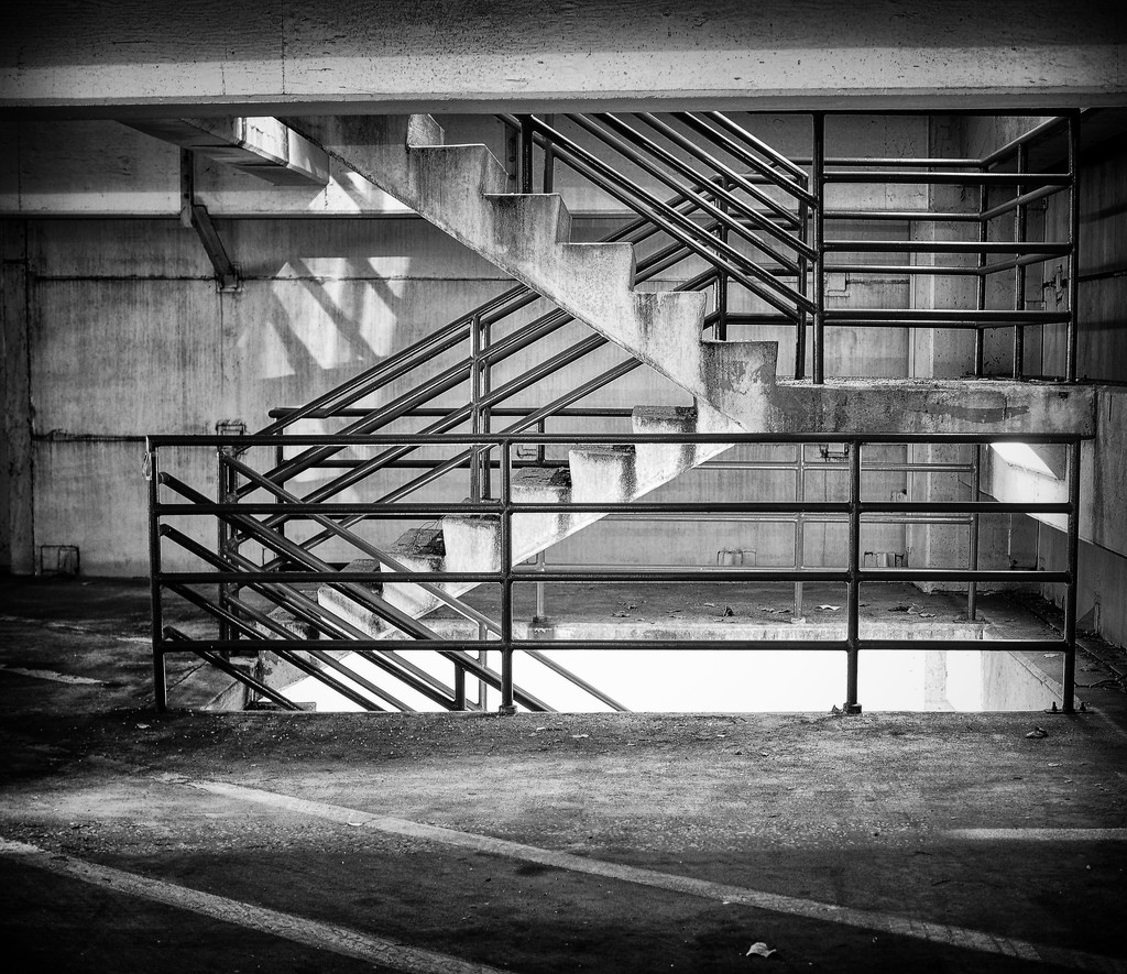 Mall Parking Garage Stairs by rosiekerr