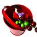 red bucket with toys and berries by summerfield