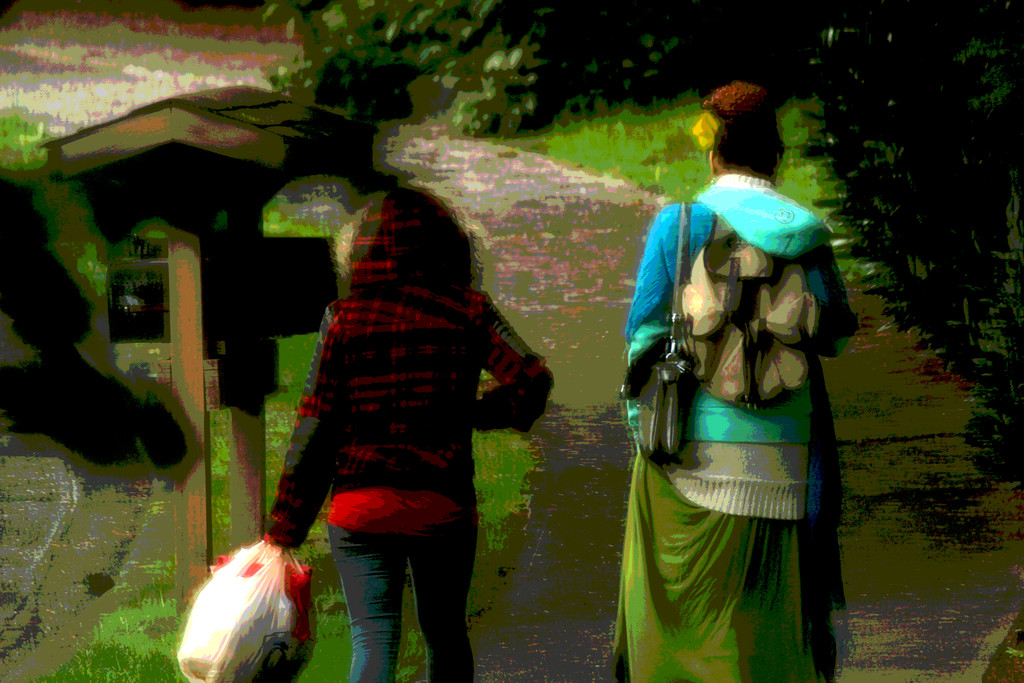 Girls walking by nanderson