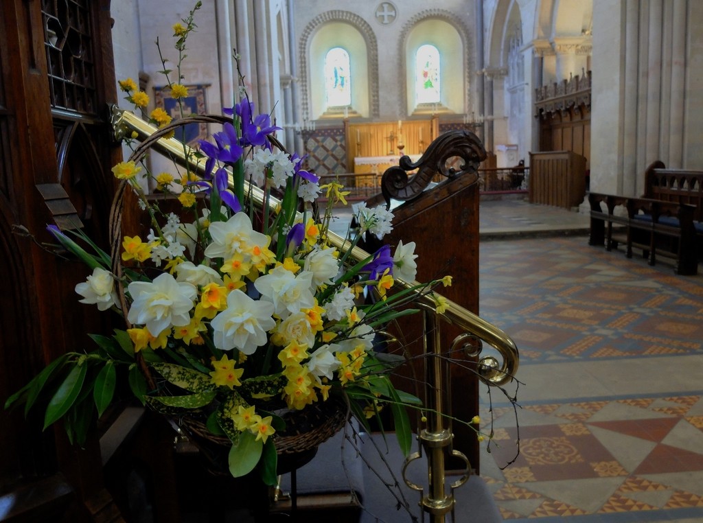 Easter flowers in the Norman church by quietpurplehaze