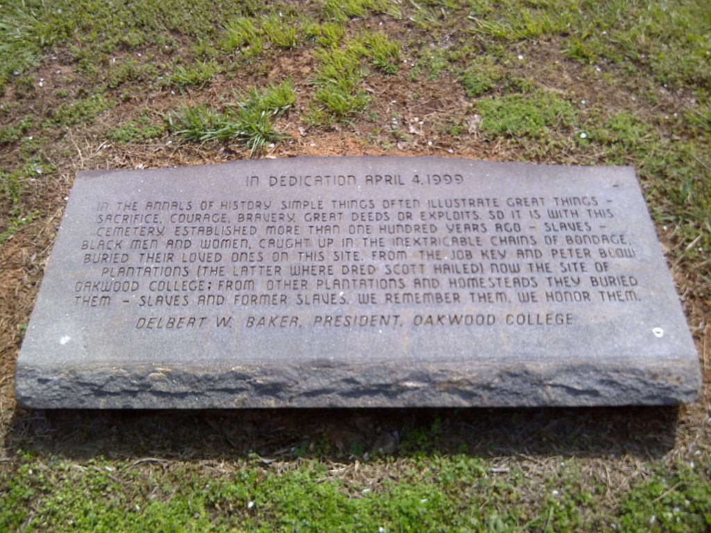 Dedication Stone at Oakwood Slave Cemetery by awalker