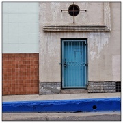 10th Apr 2015 - A Blue Door, Blue Curb and Some Squares