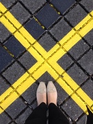 18th Apr 2015 - Shoefies and yellow cross. 