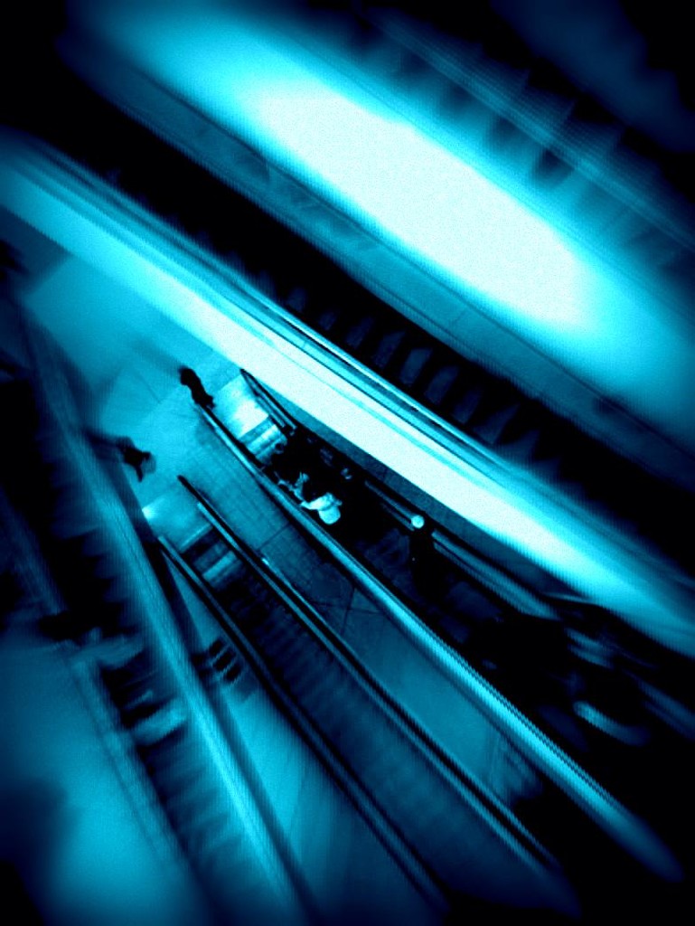 blue escalators by steveandkerry